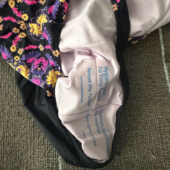 Victoria's Secret Black One-Piece Swimsuit with Yellow & Pink Floral Print - Picture 4 of 5